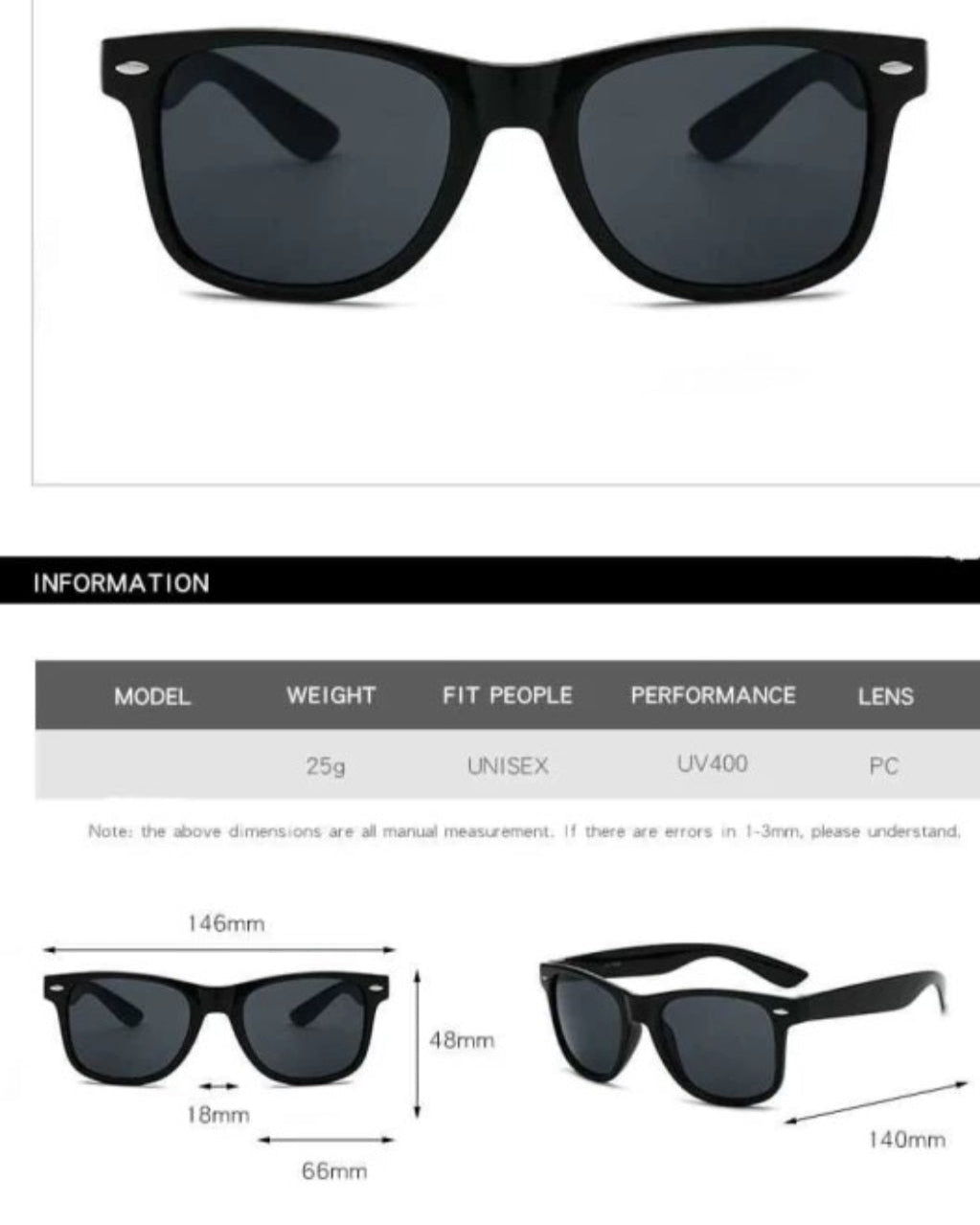 Unisex Uv protection polarized wayfarer sunglasses for summer men & women (Buy 1 Get 1 Free)