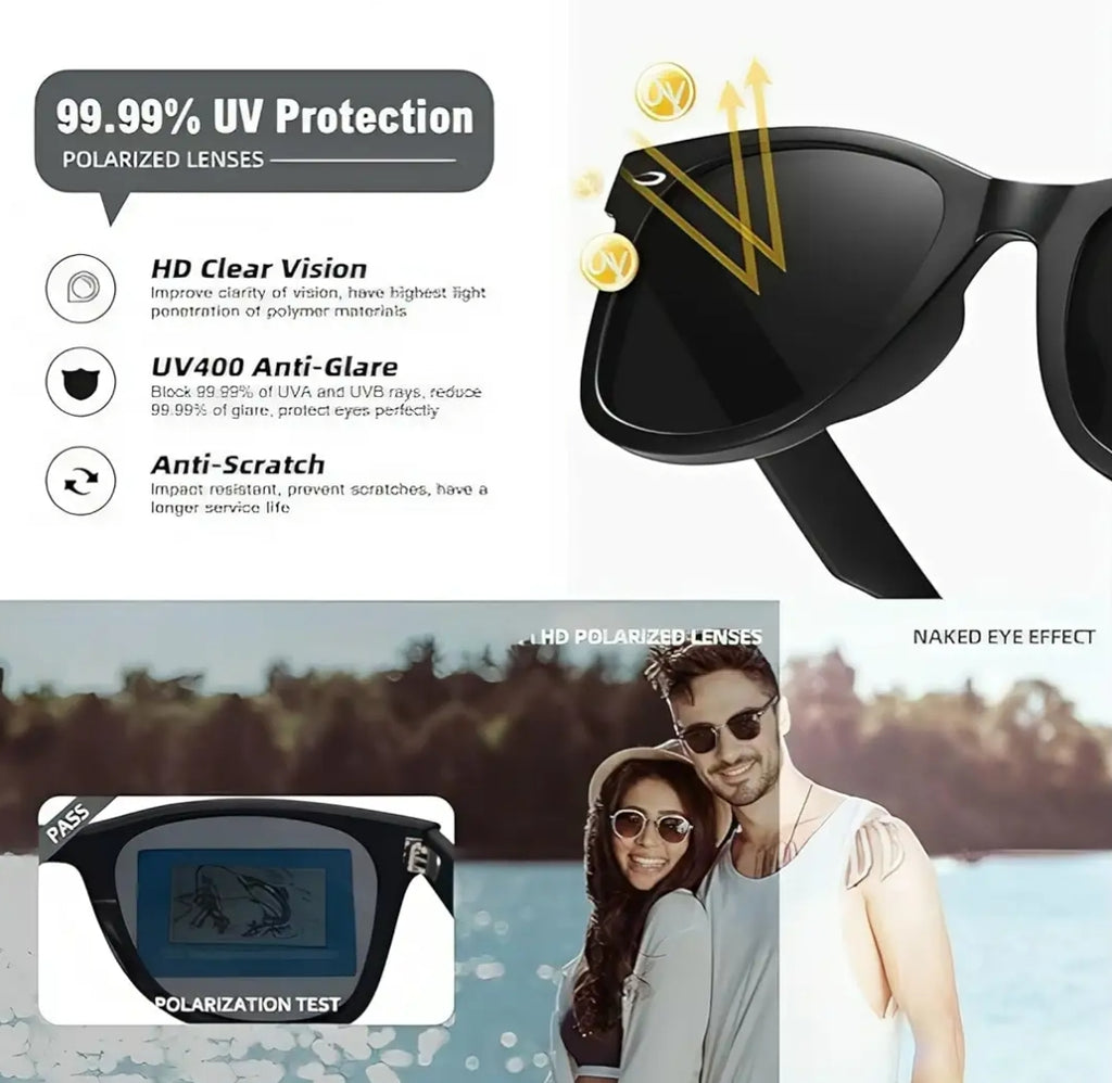 Unisex Uv protection polarized wayfarer sunglasses for summer men & women (Buy 1 Get 1 Free)