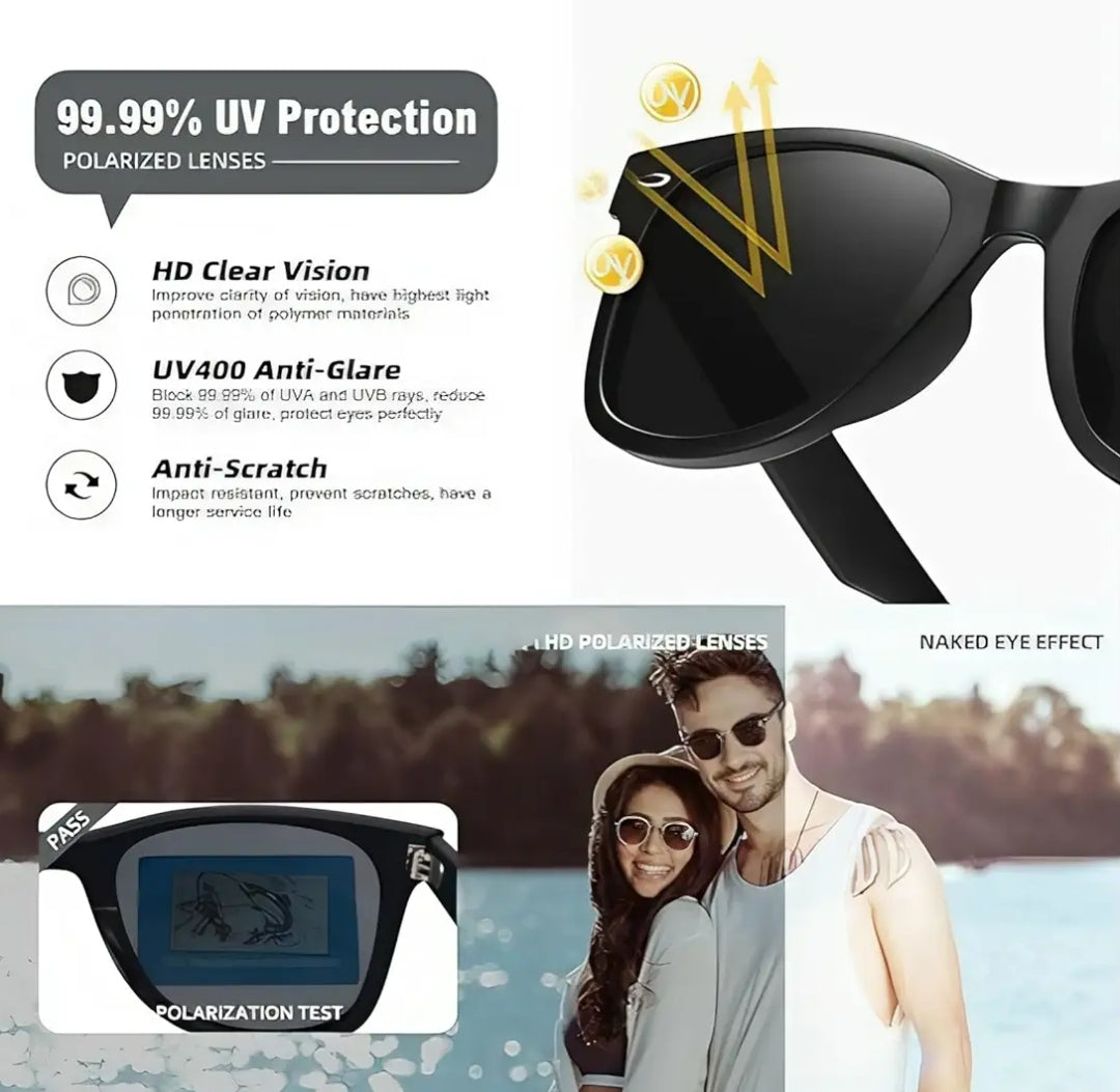 Unisex Uv protection polarized wayfarer sunglasses for summer men & women (Buy 1 Get 1 Free)